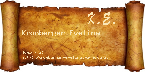 Kronberger Evelina névjegykártya